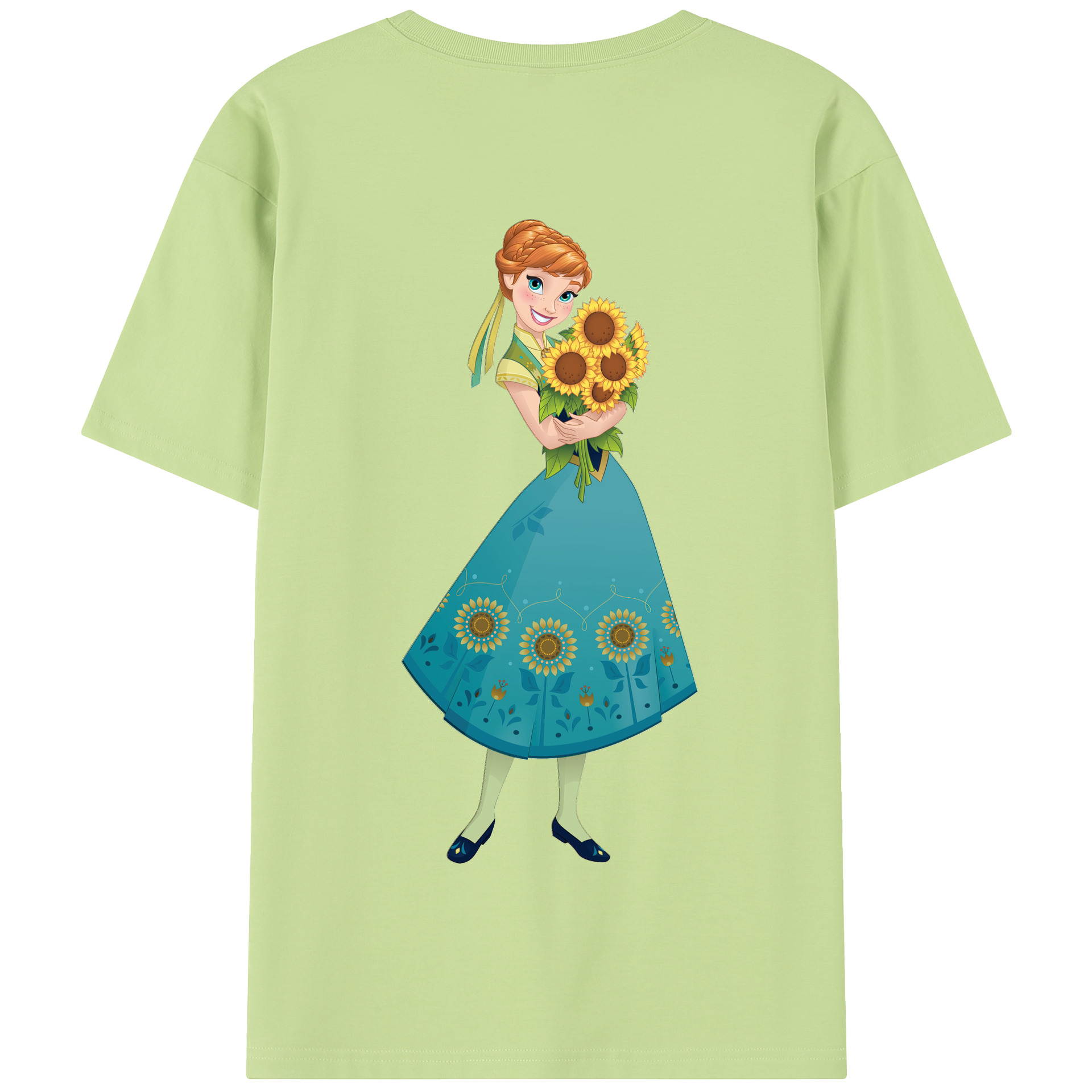 （画像用） アナと雪の女王 アンナ エルサ Frozen Anna Elsa 綿100％半袖Tシャツ（背面プリント）